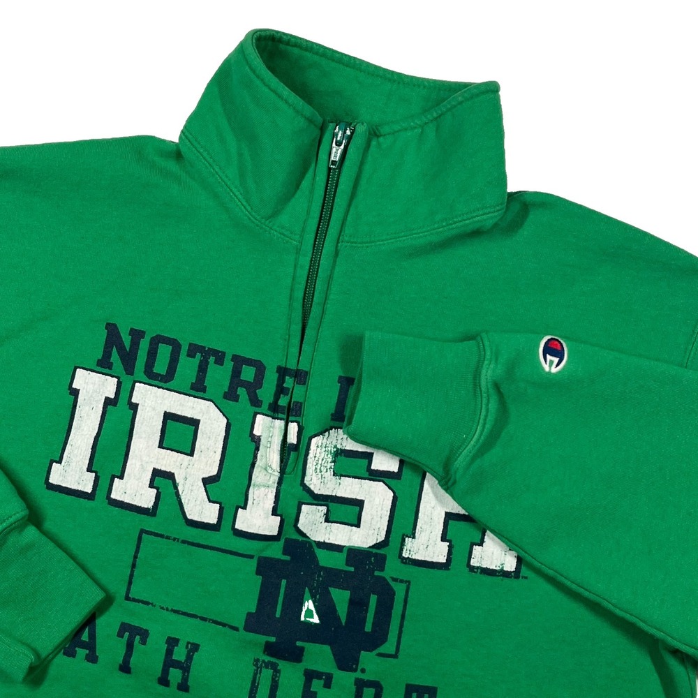 University Of Notre Dame Champion Eco Fleece 1/4 Zip Pullover Men's M *Flaws